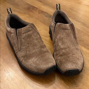 Merrell Men's Nubuck Brown Suede Slip-On Loafers